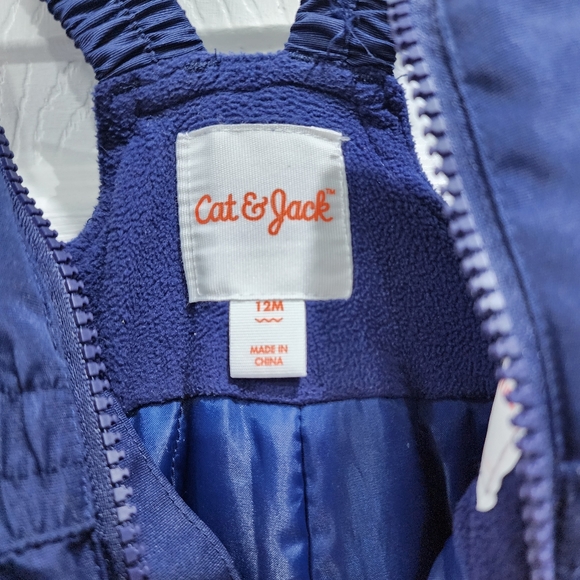 Cat and Jack Water and Wind Resistant Adjustable Waist Fleece Bodice Snow Bibs - Picture 7 of 7